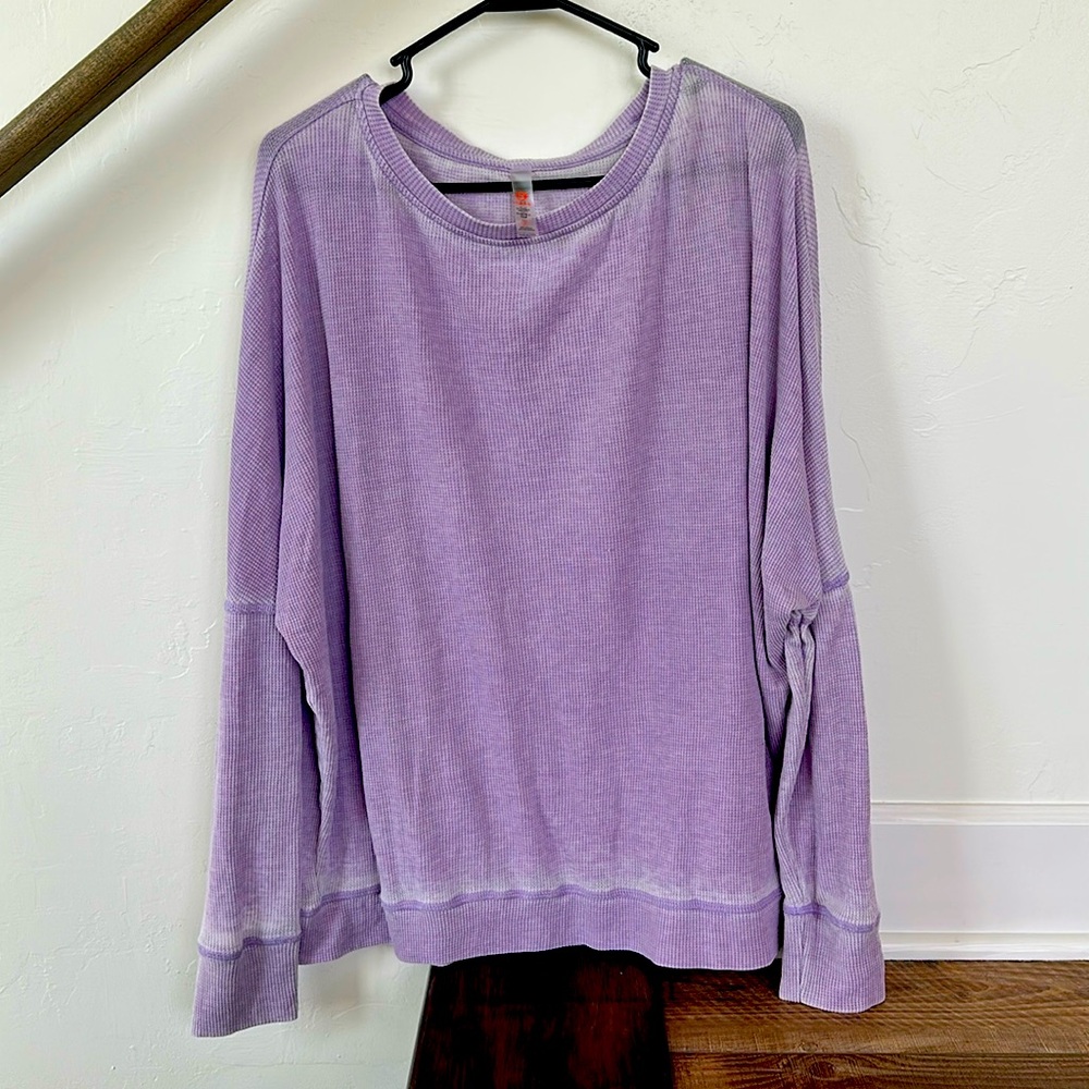 Mono B Soft Purple Long Sleeve Tee OS